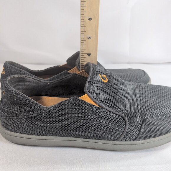 OluKai NoHea Mesh Men's 8.5 Slip On Loafer Shoes Shadow Grey Orange 10188-4242 - Picture 5 of 16
